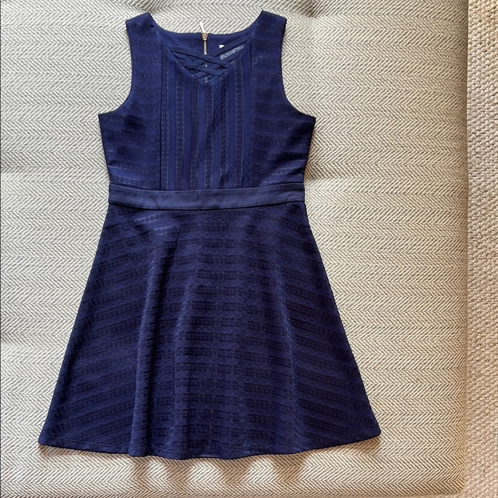 EUC Little Angels by US Angels Girls Navy Fit & Flare Party Dress, Size 8